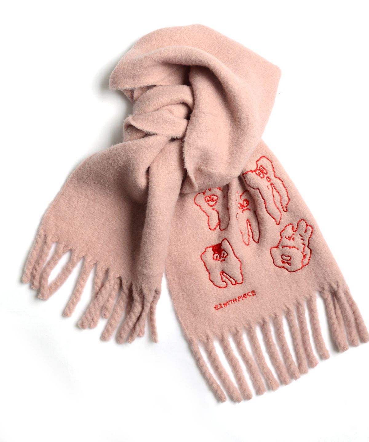 피스메이커(PIECE MAKER) TEETH HEAVY BLEND MUFFLER (PINK)