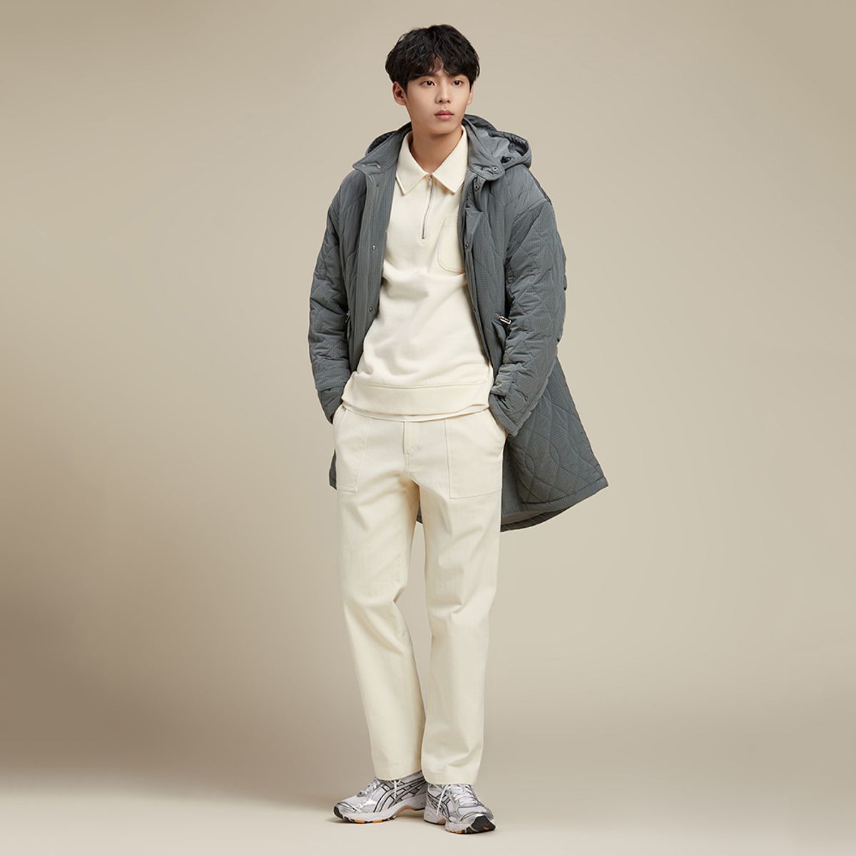티아이포맨(T.I FOR MEN) [PLADS7] 항아리 퀼팅 롱점퍼[익스탠드]_M228CJP407M