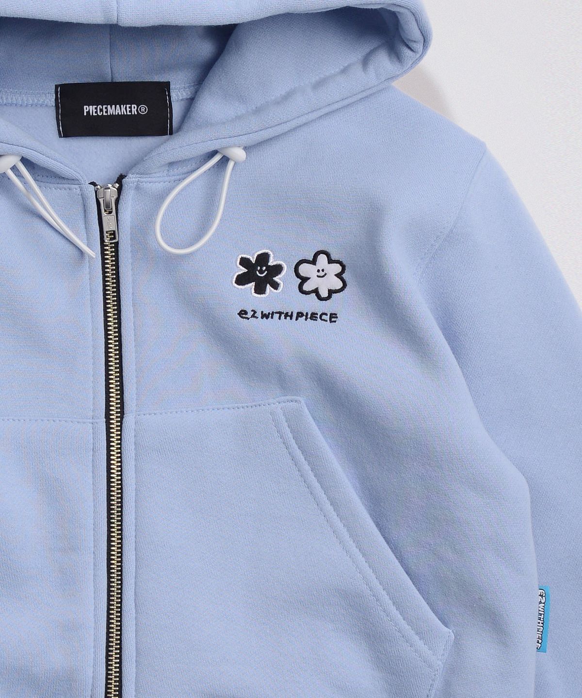 피스메이커(PIECE MAKER) DAISY CROP ZIP HOODIE (SKY BLUE)