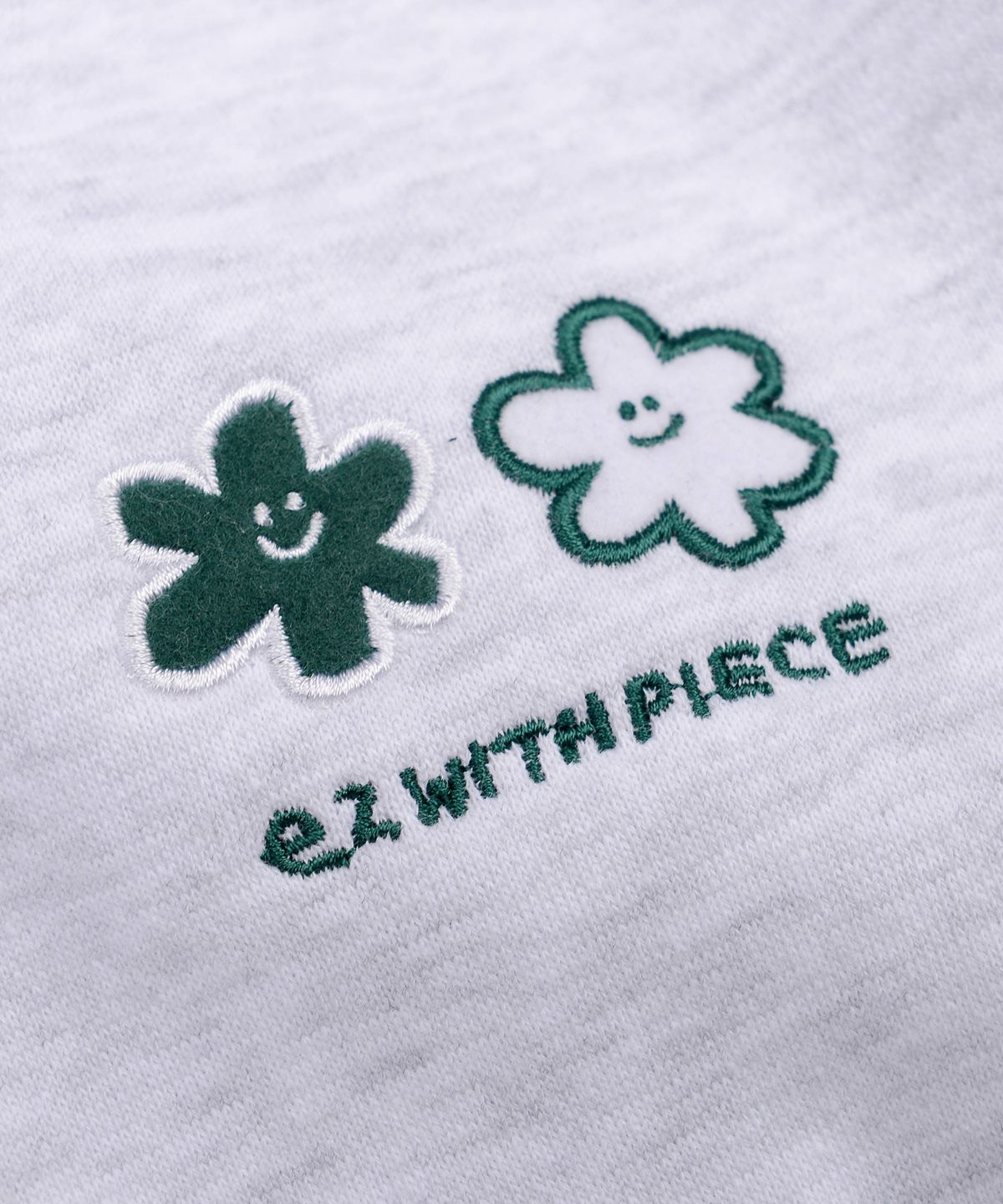 피스메이커(PIECE MAKER) DAISY CROP ZIP HOODIE (WHITE MELANGE)