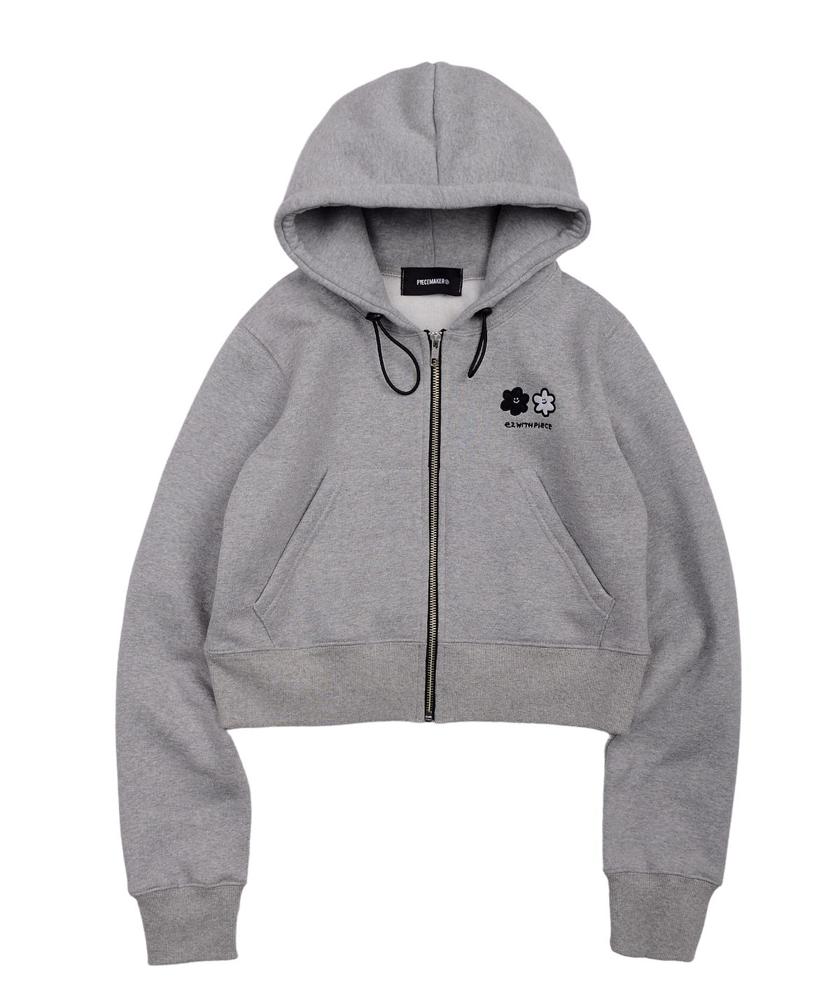피스메이커(PIECE MAKER) DAISY CROP ZIP HOODIE (GREY)