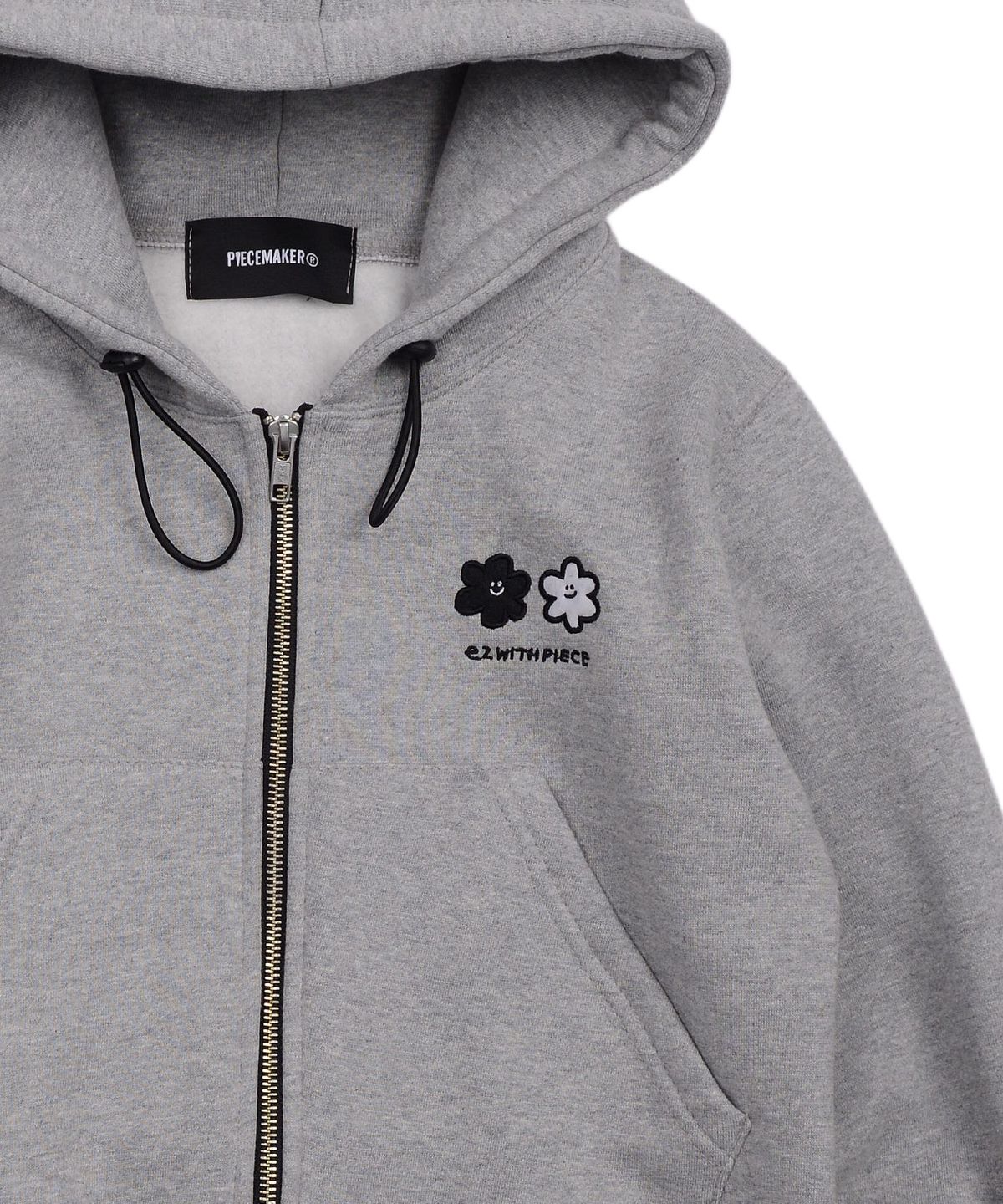 피스메이커(PIECE MAKER) DAISY CROP ZIP HOODIE (GREY)
