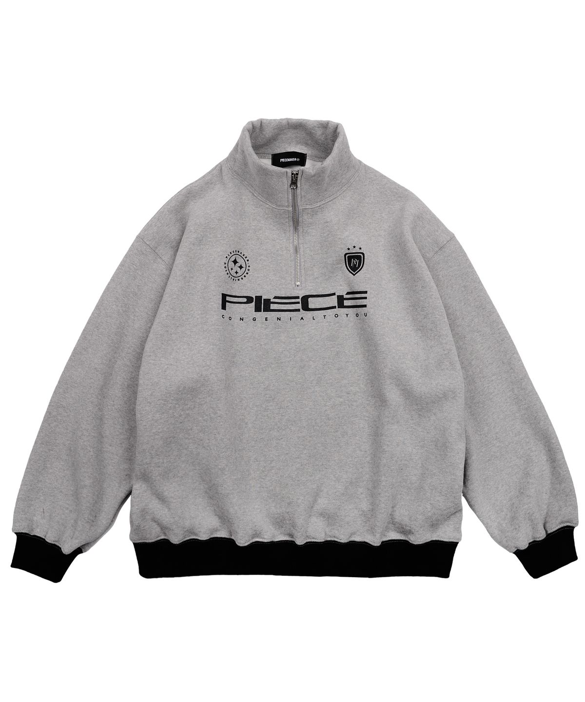 피스메이커(PIECE MAKER) PIECE TEAM HALF ZIP CREW (GREY)