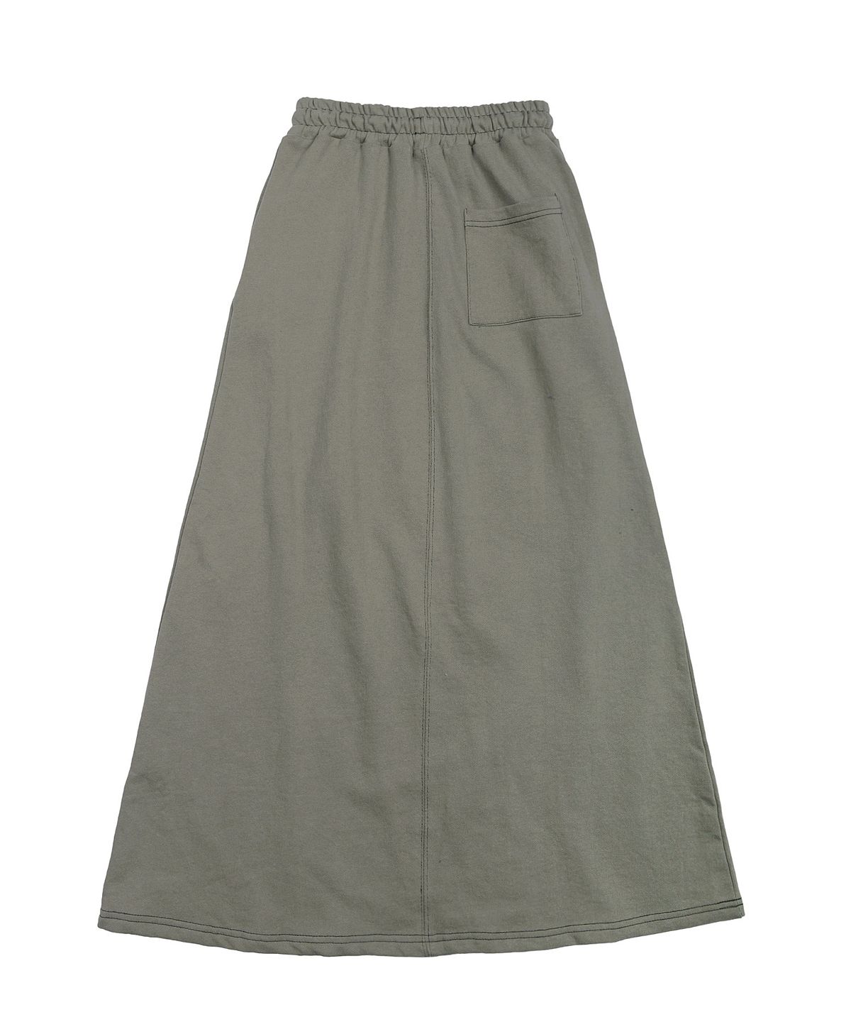 피스메이커(PIECE MAKER) STITCH SWEAT MAXI SKIRT (OLIVE)