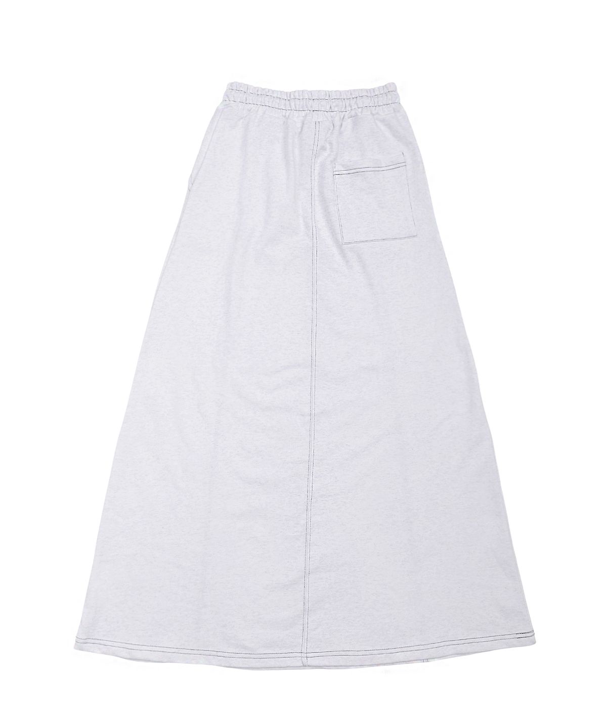 피스메이커(PIECE MAKER) STITCH SWEAT MAXI SKIRT (WHITE MELANGE)
