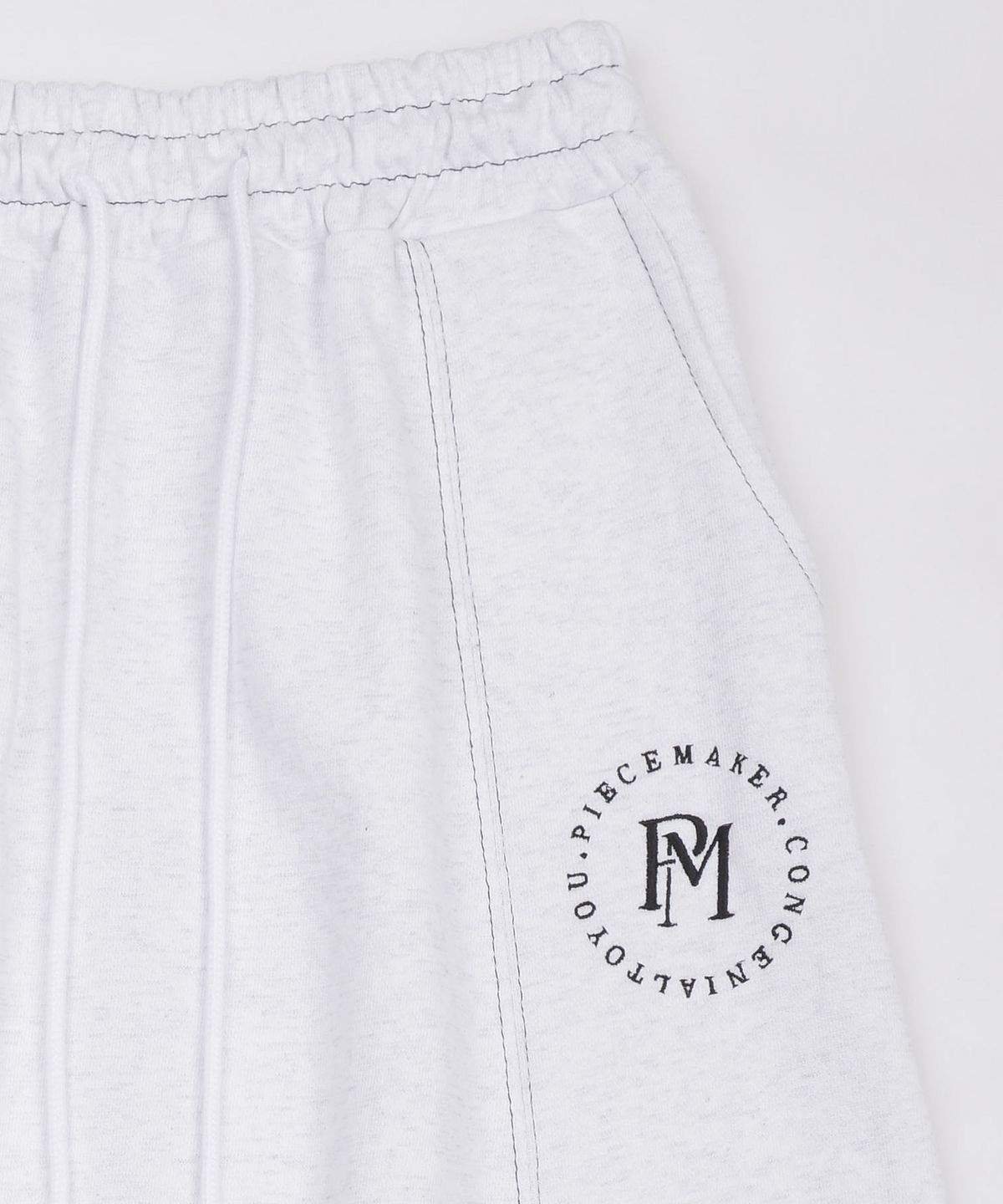 피스메이커(PIECE MAKER) STITCH SWEAT MAXI SKIRT (WHITE MELANGE)