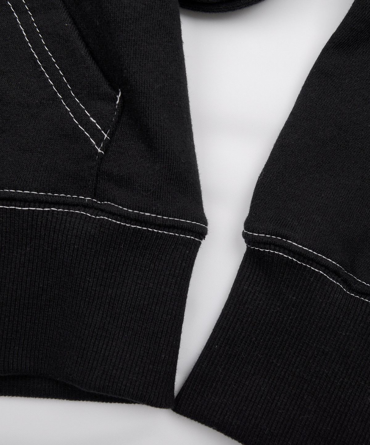 피스메이커(PIECE MAKER) STITCH CROP ZIP HOODIE (BLACK)
