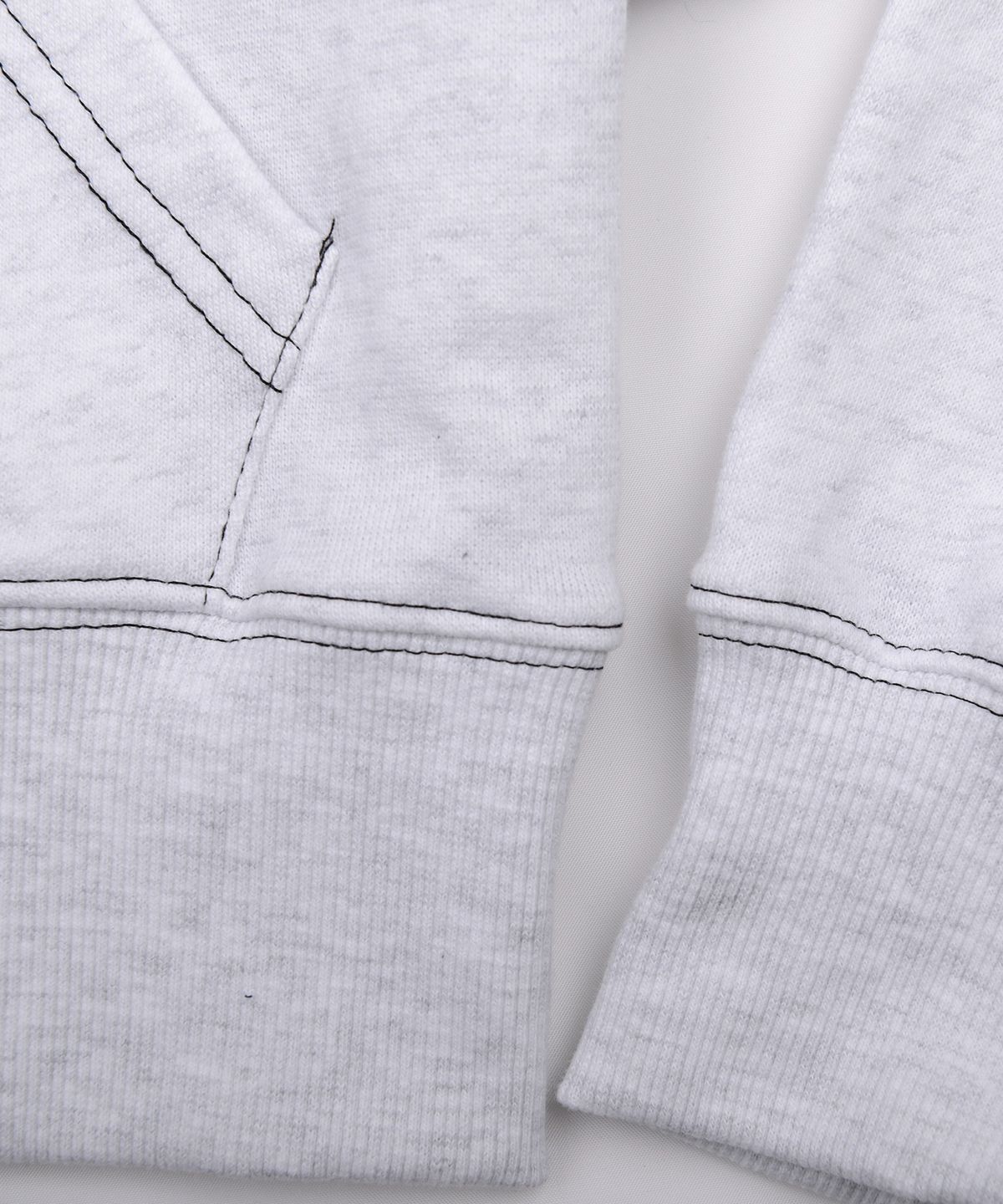 피스메이커(PIECE MAKER) STITCH CROP ZIP HOODIE (WHITE MELANGE)