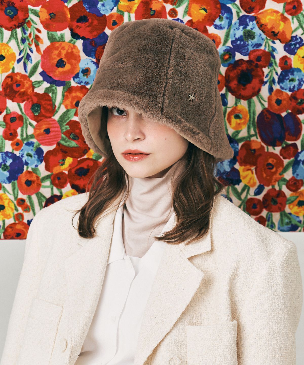 엘케블룸(ELKE BLOEM) RABBIT BROWN BUCKET HAT