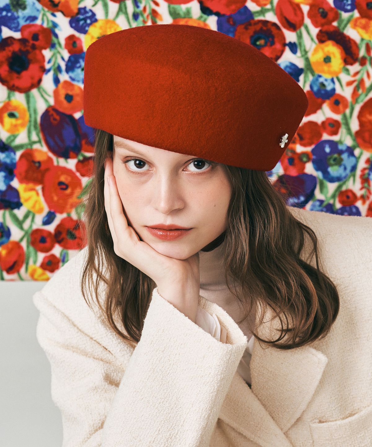엘케블룸(ELKE BLOEM) MEDELEINE WOOL RED BERET