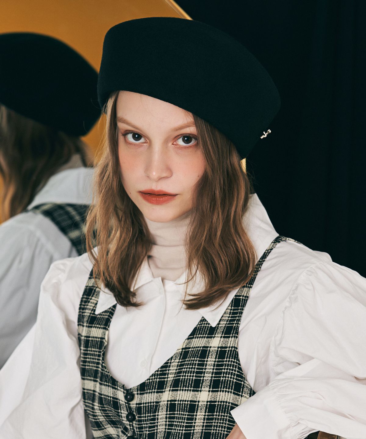 엘케블룸(ELKE BLOEM) MEDELEINE WOOL BLACK BERET