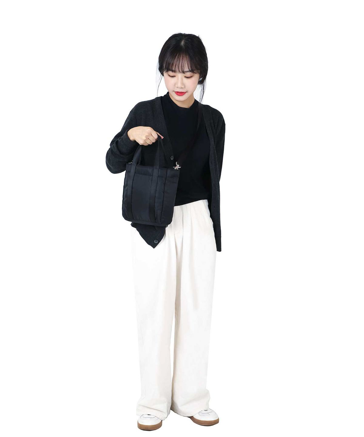 씨웨어 바이 더 지니어스(C WEAR BY THE GENIUS) 나일론 토트백 미니 블랙