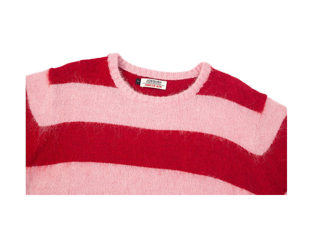 조거쉬(JOEGUSH) Striped Mohair Knit (JIHEYEH KIM X JOEGUSH) (Red/Pink)
