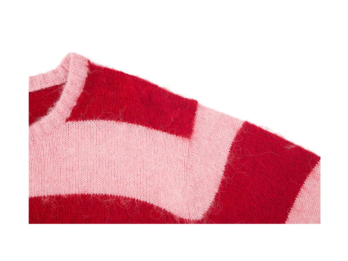 조거쉬(JOEGUSH) Striped Mohair Knit (JIHEYEH KIM X JOEGUSH) (Red/Pink)