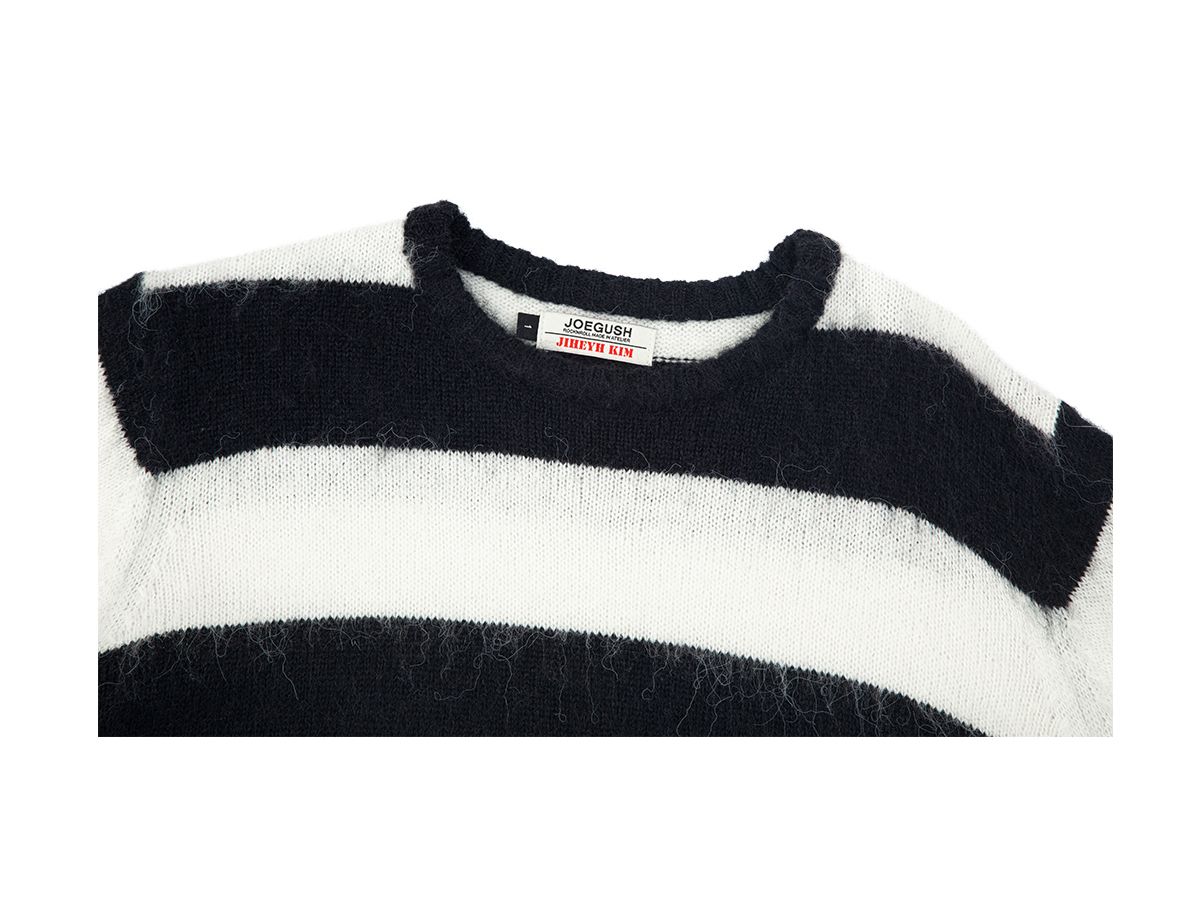 조거쉬(JOEGUSH) Striped Mohair Knit (JIHEYEH KIM X JOEGUSH) (Black/White)
