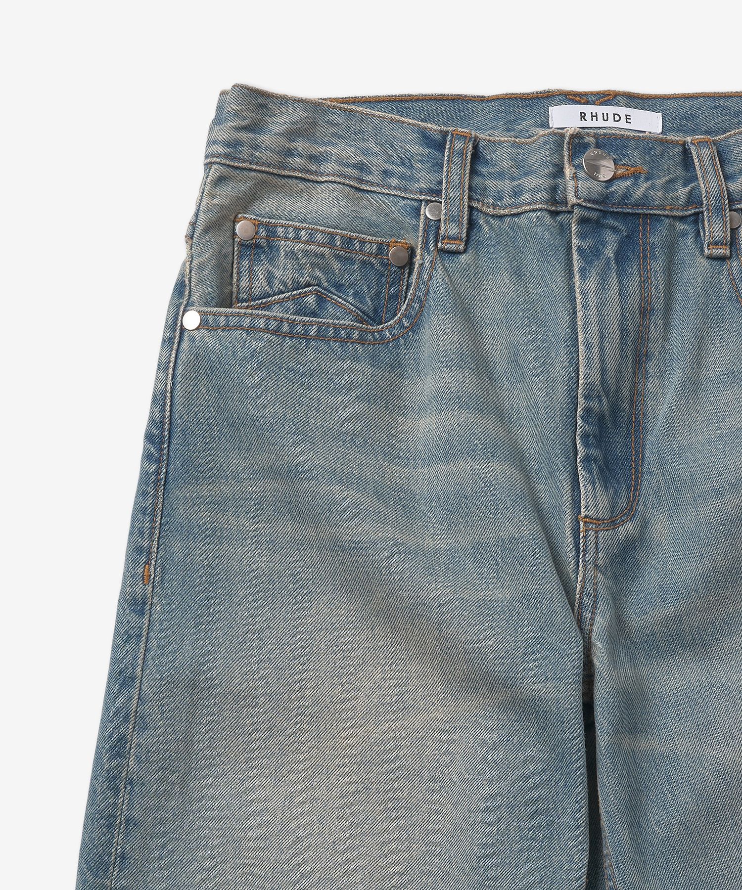 MUSINSA | RHUDE Chevron Wide Leg Denim Pants - Indigo