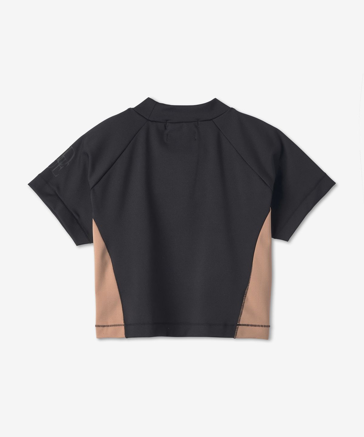 루드(RHUDE) 모크 넥 스포츠 반소매 티셔츠 - 블랙:누드 / RHFW22TT086650171017