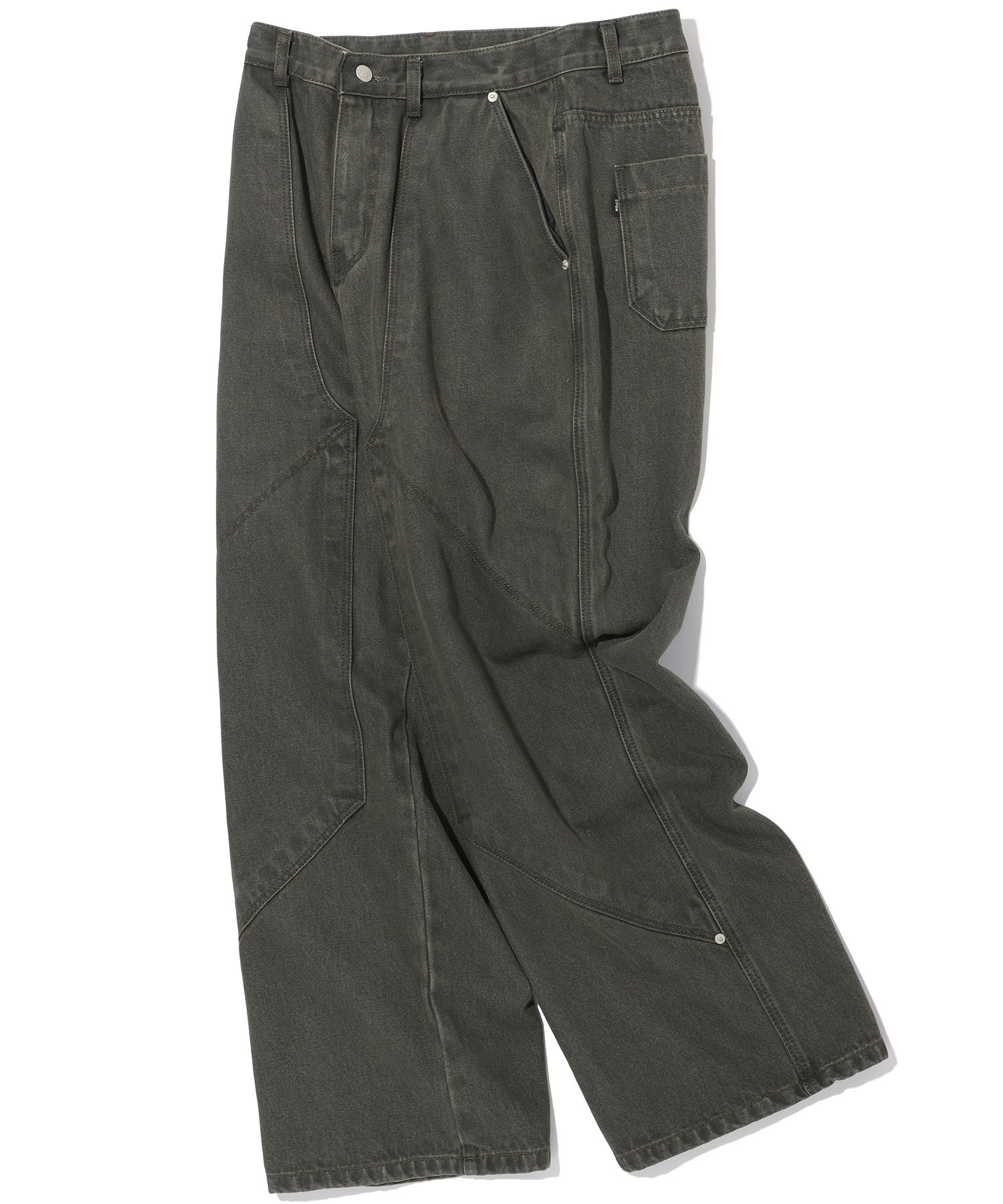 MUSINSA | CPGN STUDIO Layer Wide Denim Pants Dusty Khaki