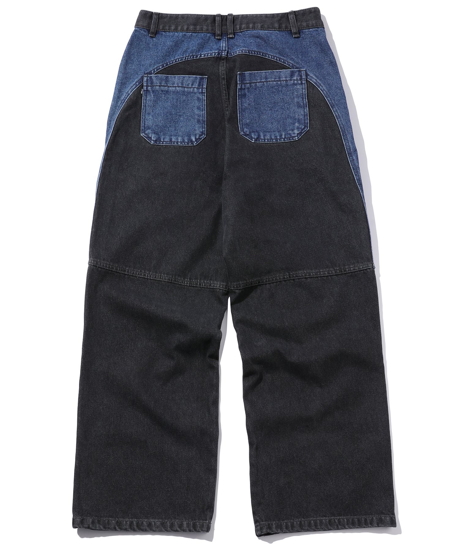 ★CPGN STUDIO_COMPAGNO★ Mixed cut wide denim pants indigo b MUSINSA | CPGN STUDIO Mixed Cut Wide Denim Pants Indigo Black