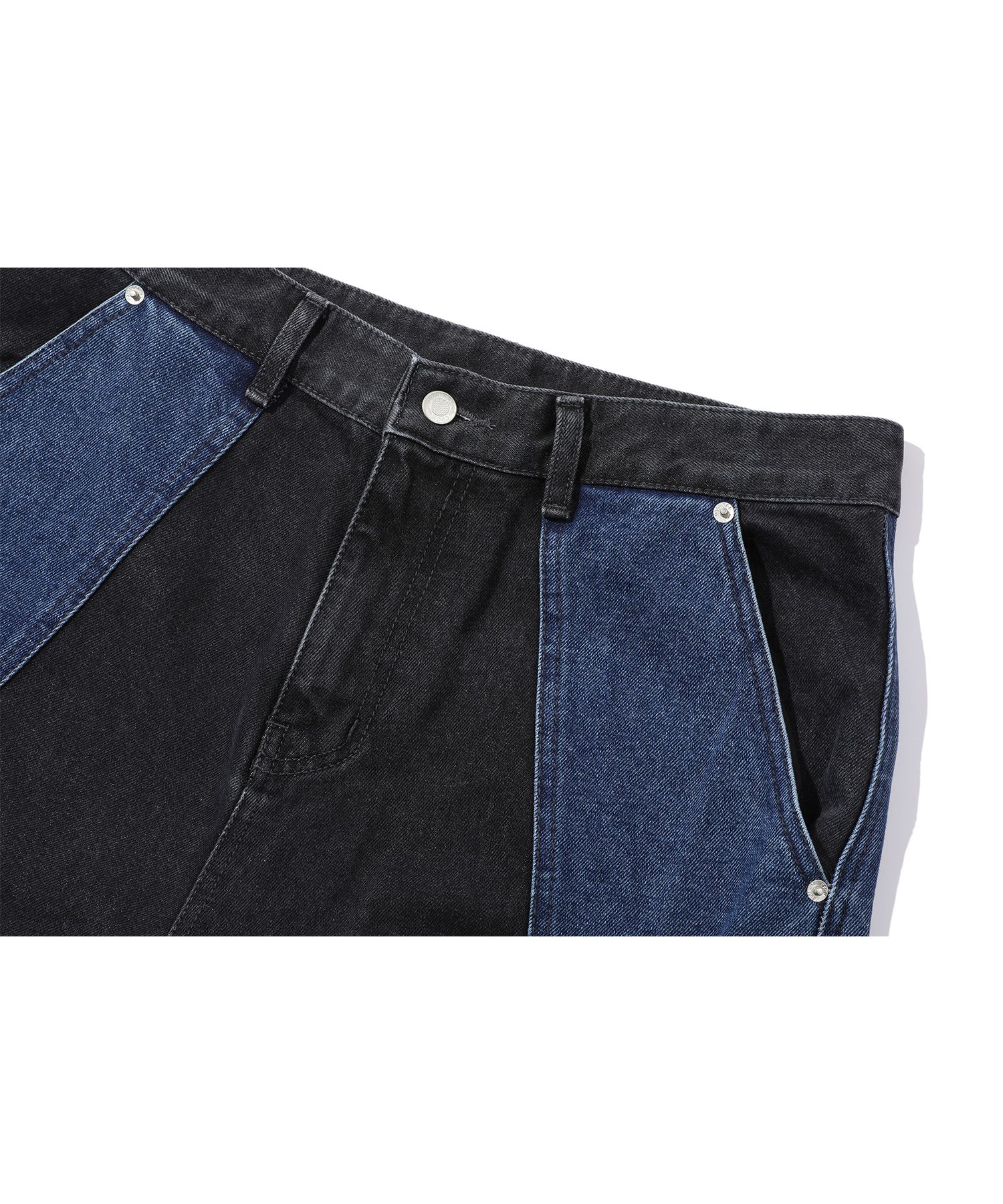 ★CPGN STUDIO_COMPAGNO★ Mixed cut wide denim pants indigo b MUSINSA | CPGN STUDIO Mixed Cut Wide Denim Pants Indigo Black