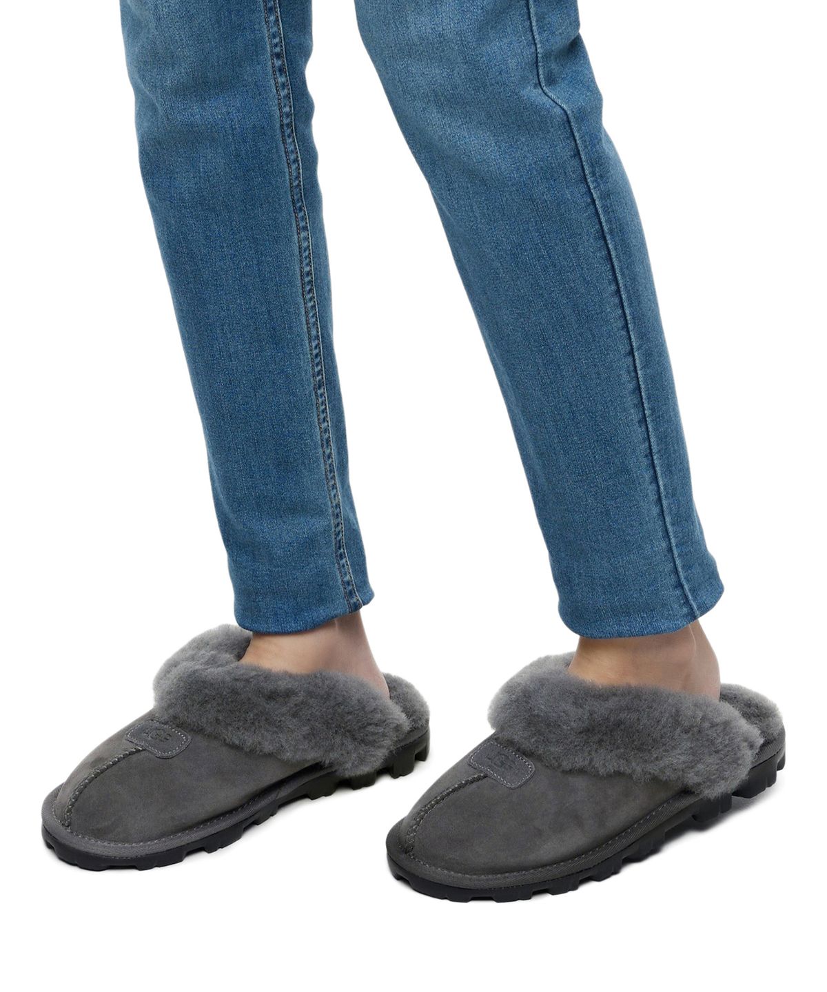 어그(UGG) 퍼 카라 스웨이드 슬리퍼 (코케트) W - 그레이 / 5125GREY