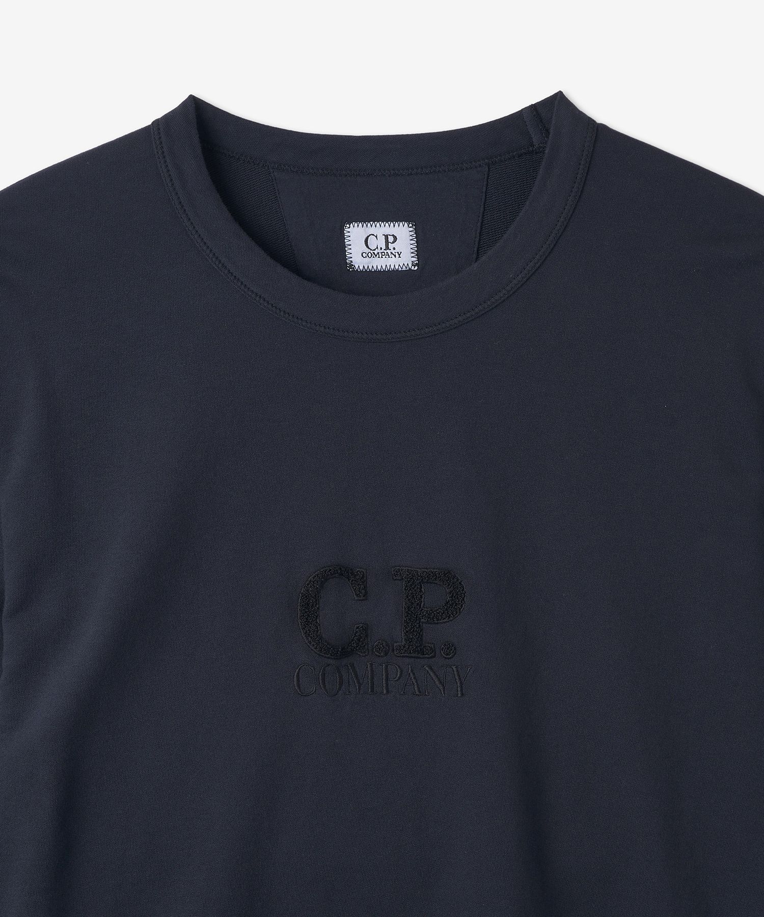 CP COMPANY｜SWEATSHIRTS (Light Fleece Logo Sweatshirt (1 C.P. Company Japanese Fleece Logo Sweatshirt Grey Melange at