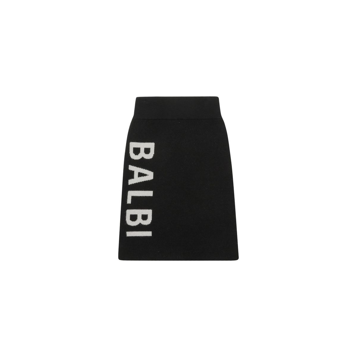 발비(BALBI) 빅로고 허리밴딩 미디 니트스커트