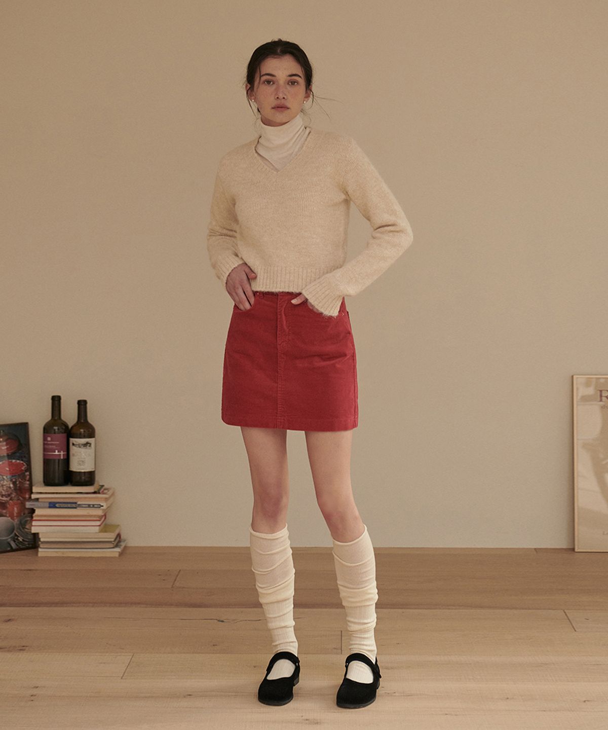 판도라핏(PANDORAFIT) [SKIRT] Blur Skirt Wine
