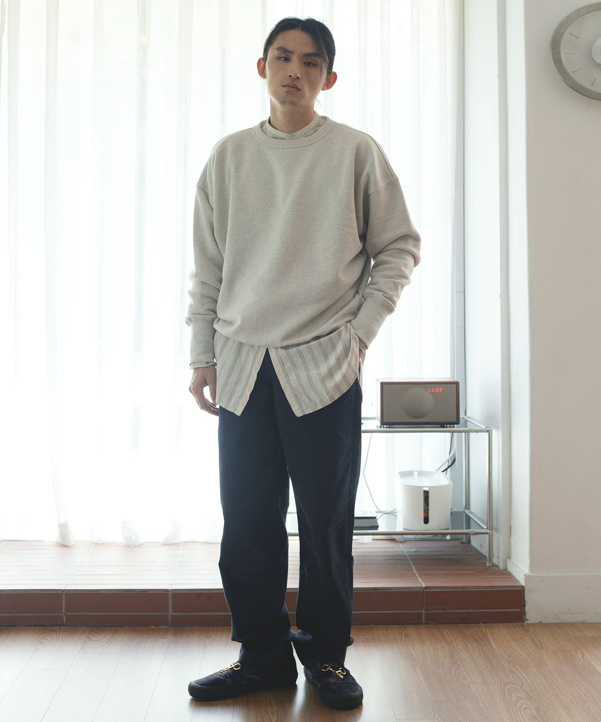 올드비(OLDBE) VTG 코튼 니트 크루넥 스웻셔츠 오트밀