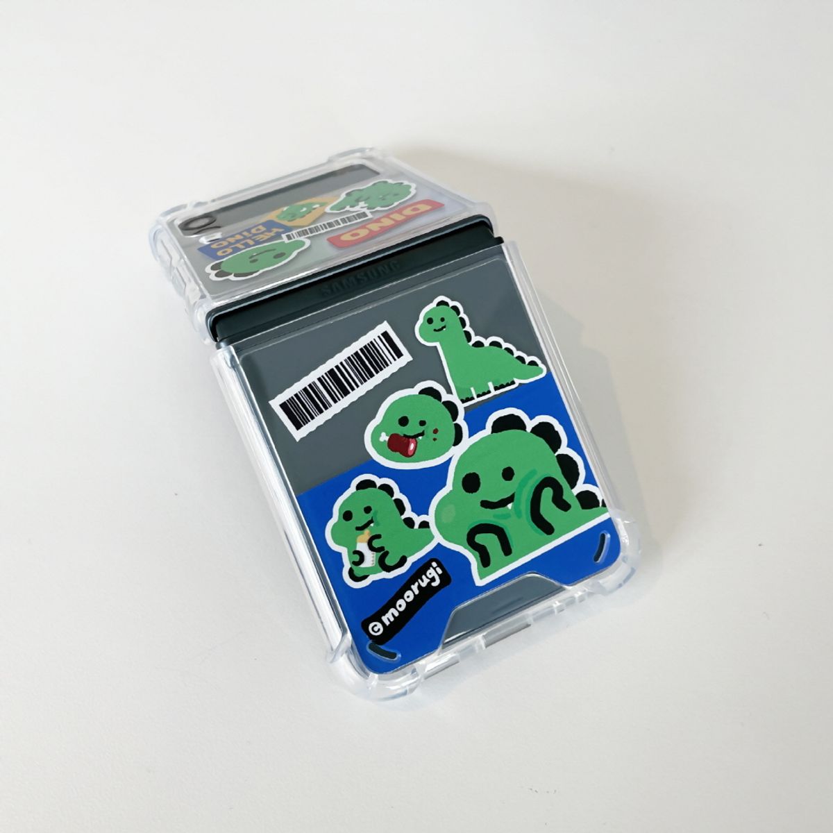 무룩이(MOORUGI) 디노 스티커 Z플립 젤하드 케이스