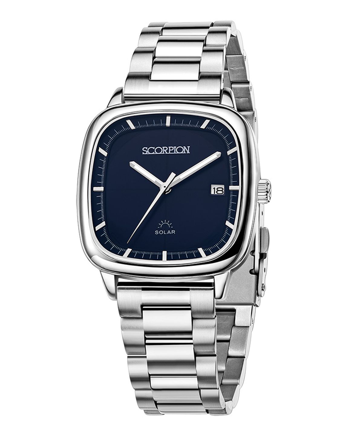 스콜피온(SCORPION) 37mm 빛 충전 솔라 무브먼트 남성 메탈 손목시계 S12M-BU