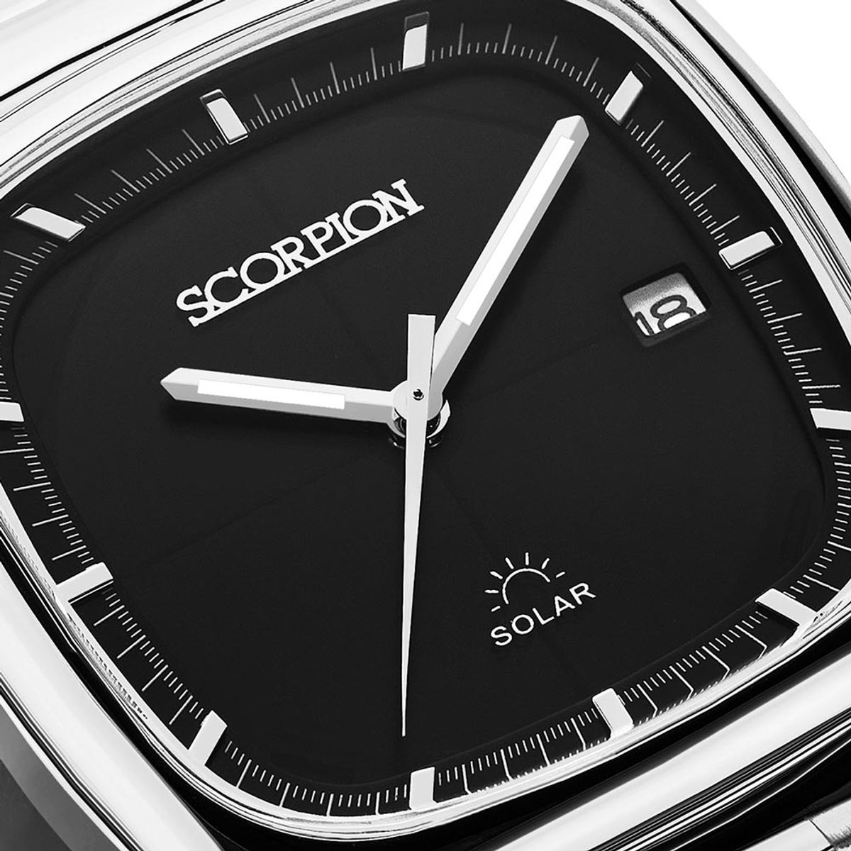 스콜피온(SCORPION) 37mm 빛 충전 솔라 무브먼트 남성 메탈 손목시계 S12M-BK