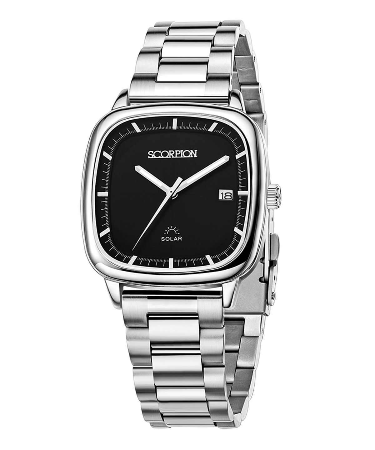 스콜피온(SCORPION) 37mm 빛 충전 솔라 무브먼트 남성 메탈 손목시계 S12M-BK