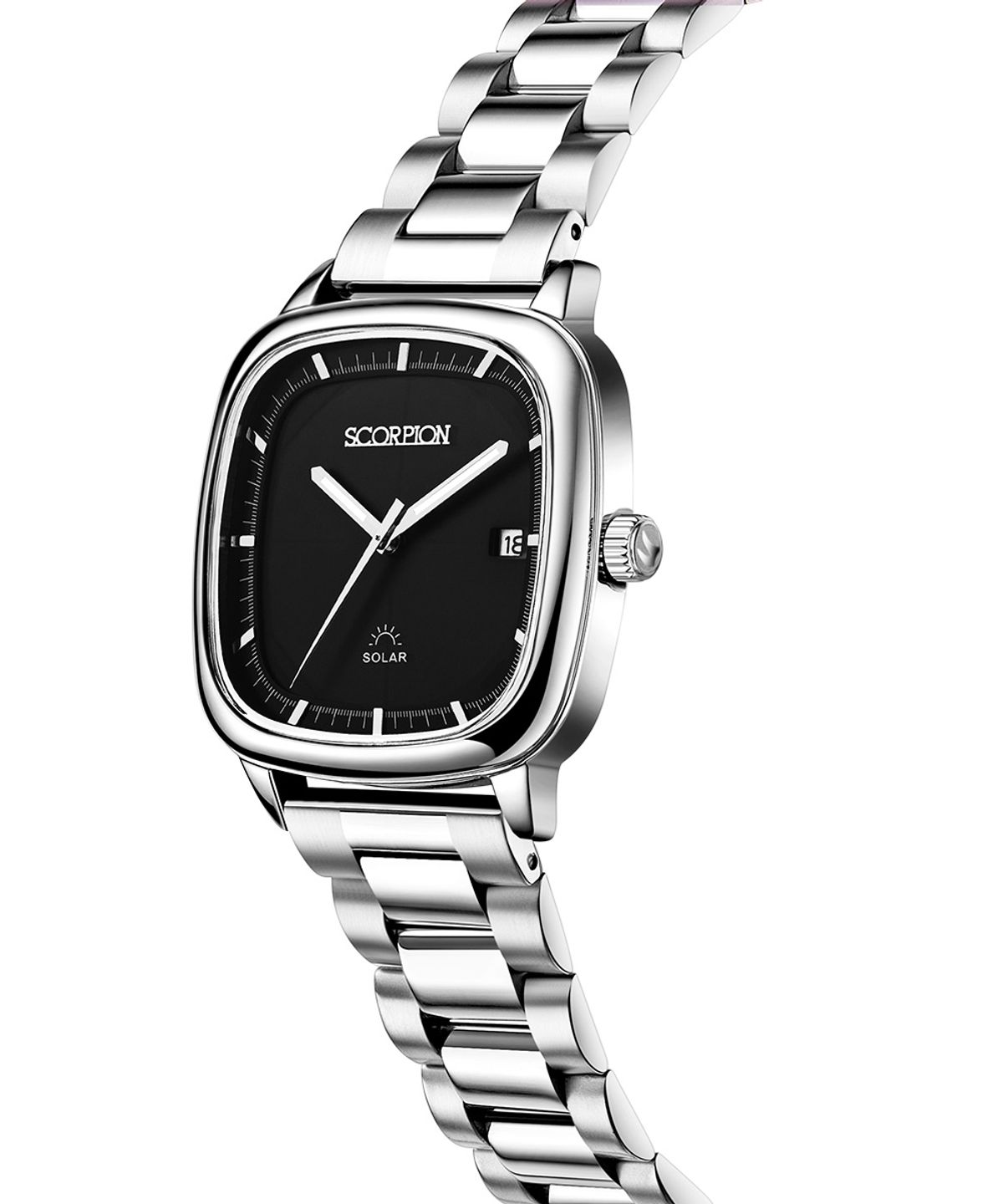 스콜피온(SCORPION) 37mm 빛 충전 솔라 무브먼트 남성 메탈 손목시계 S12M-BK