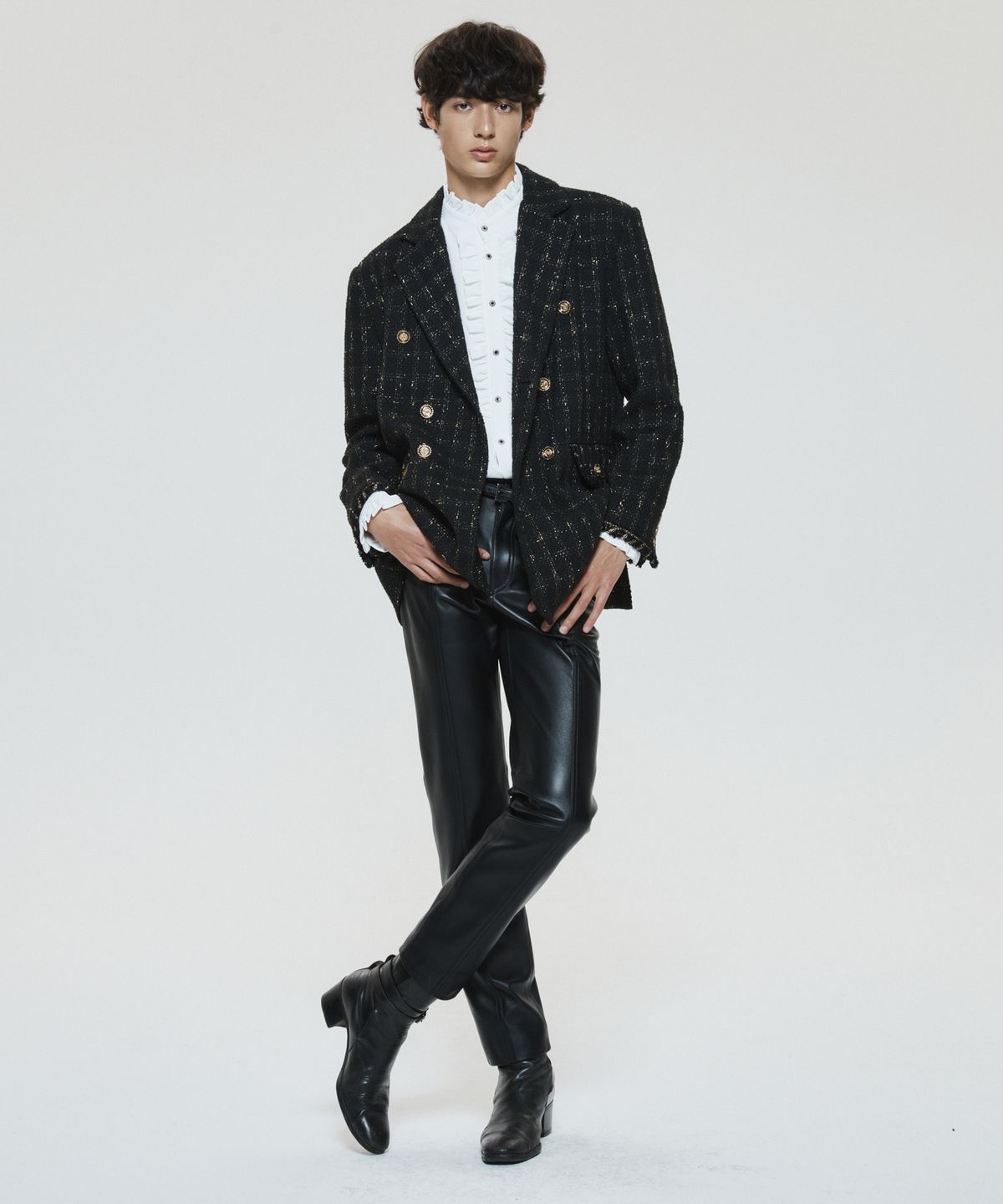 언티지(UNTAGE) UNTAGE 부클레 트위드 블레이저[Black(MAN)]_UTO-FB44