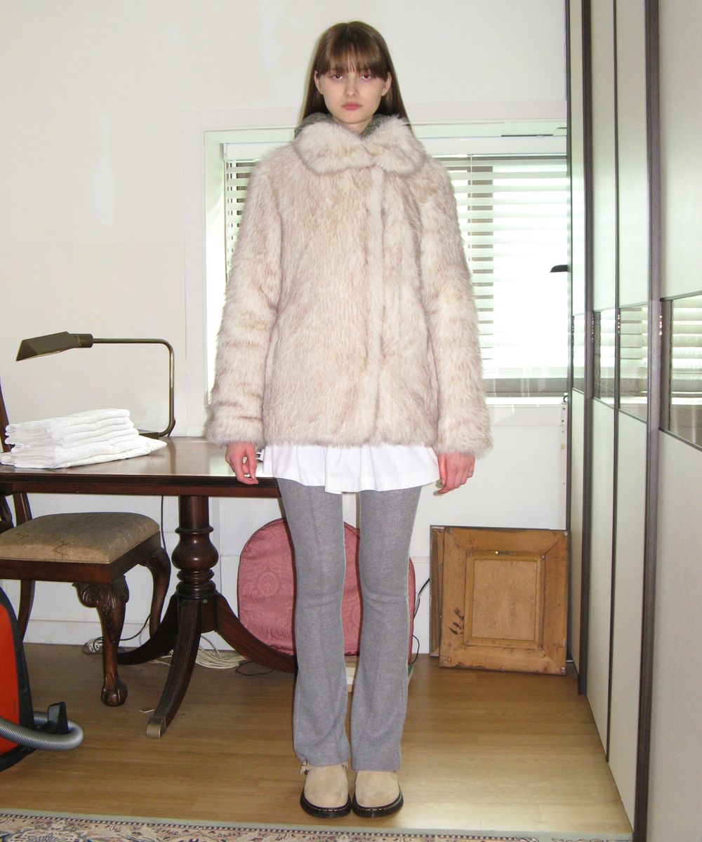 MUSINSA公式 | SINOON HEAVY MIX FUR JACKET (IVORY)