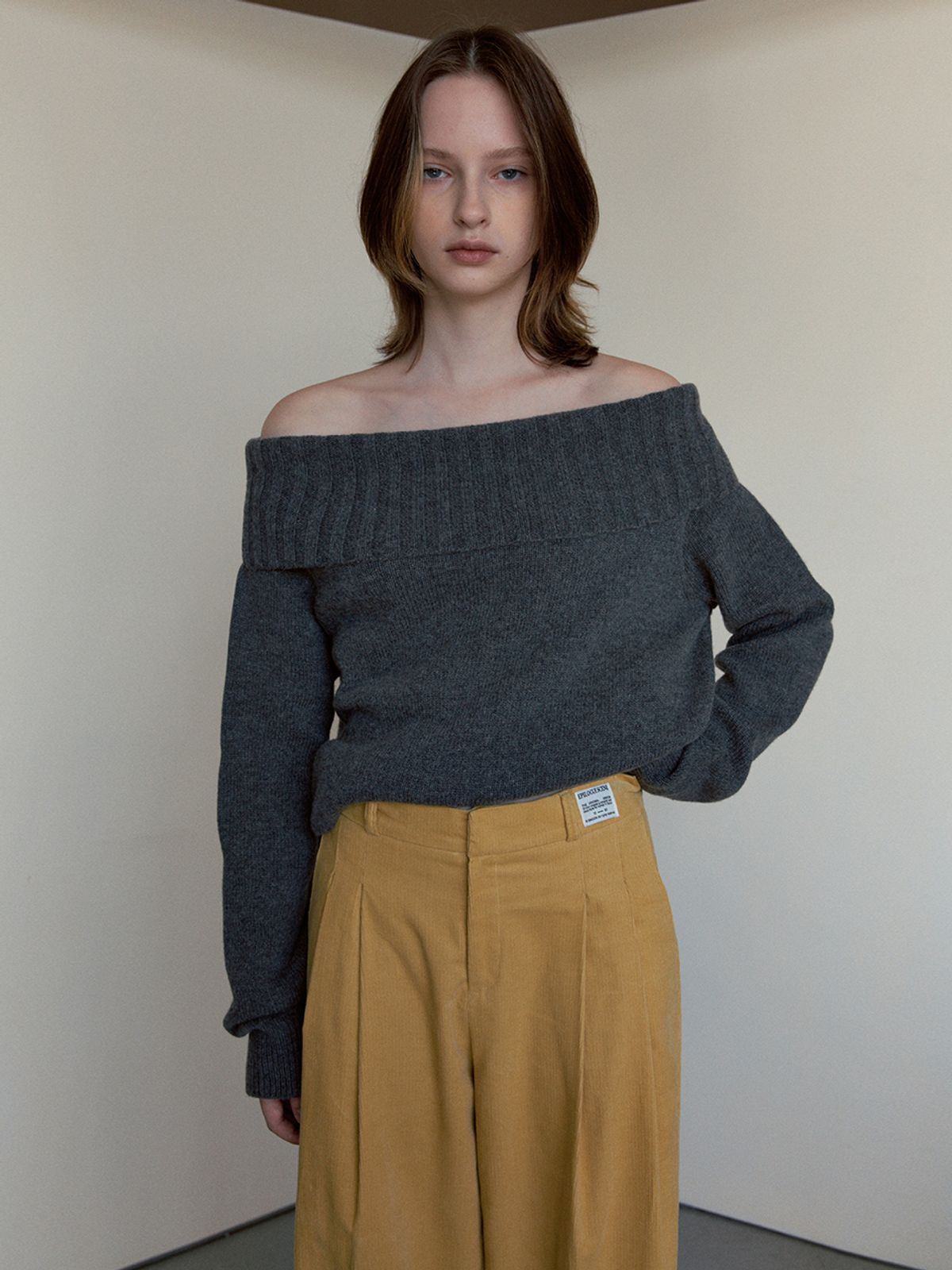 시눈(SINOON) CORDUROY WIDE PANTS (MUSTARD)