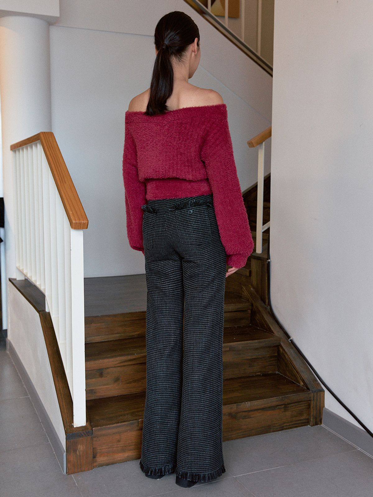 시눈(SINOON) FRINGE TWEED PANTS