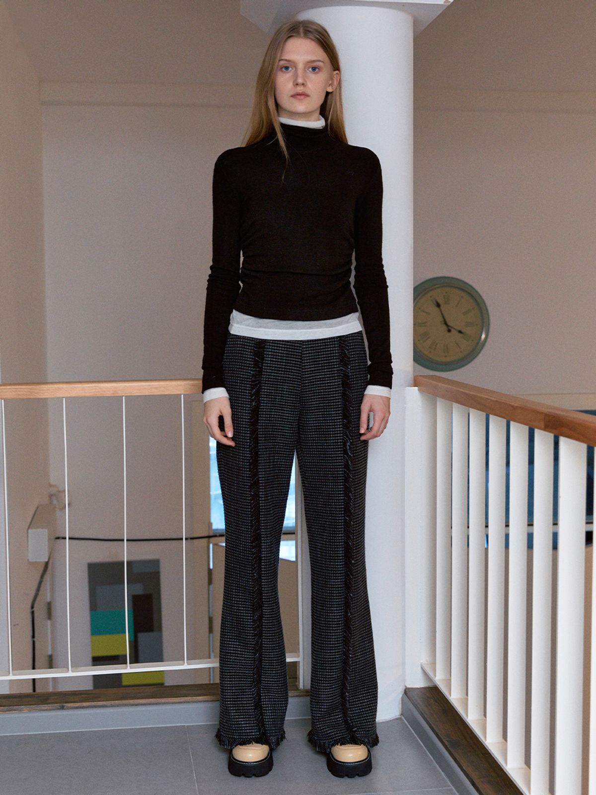 시눈(SINOON) FRINGE TWEED PANTS
