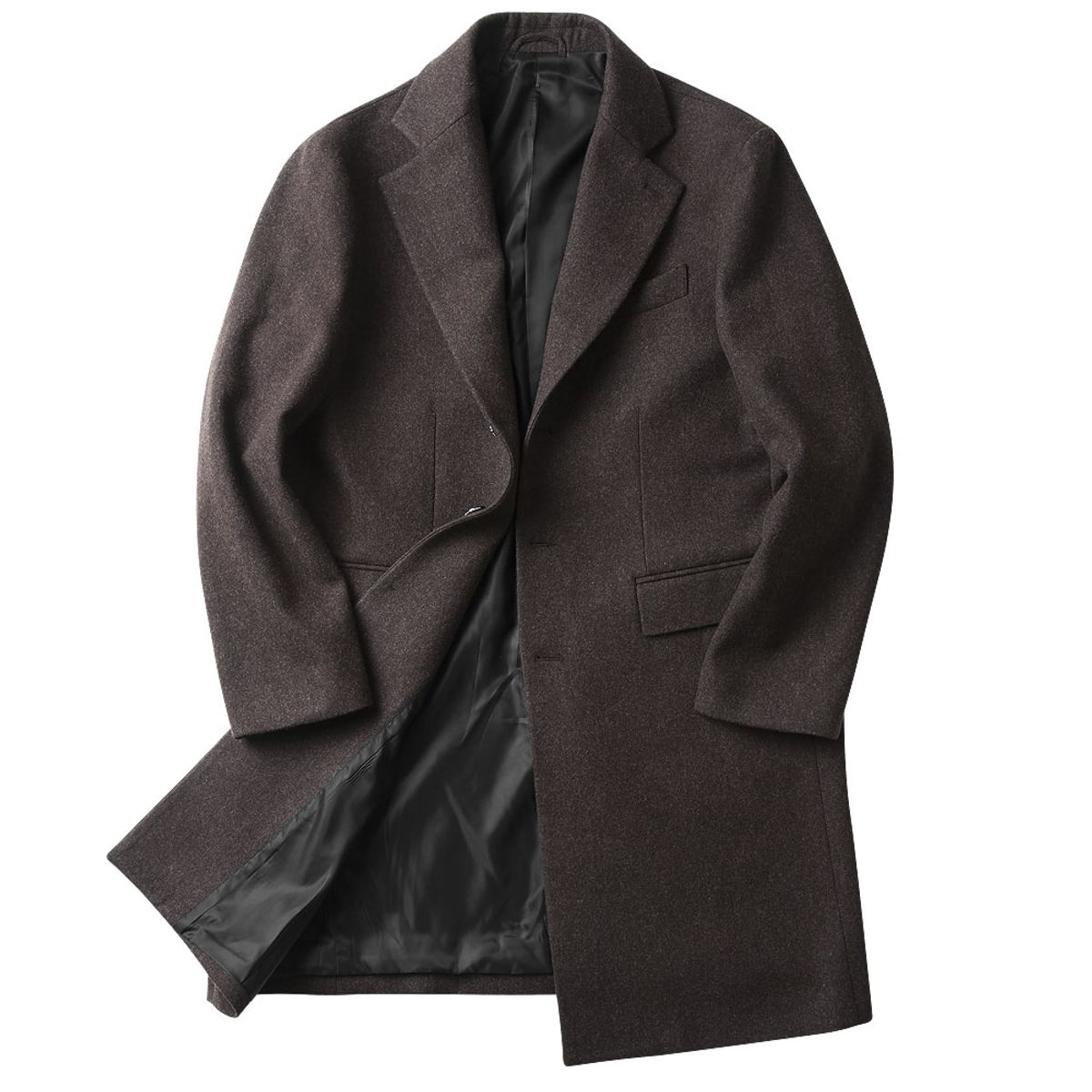 솔티(SORTIE) Wool Single Chester Coat (Brown)