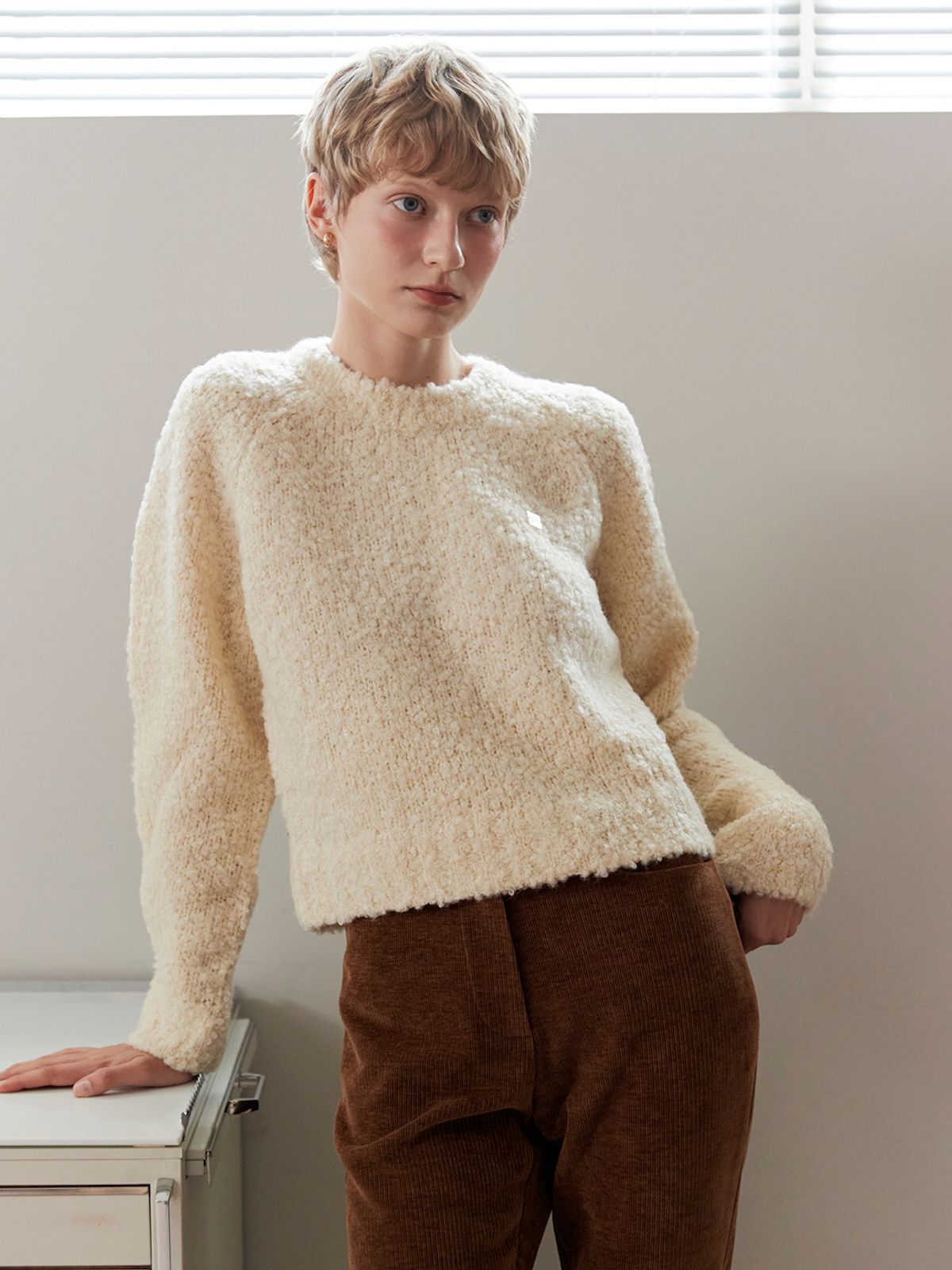 오앨(OUEL) ALPACA BOUCLE KNIT_2COLORS