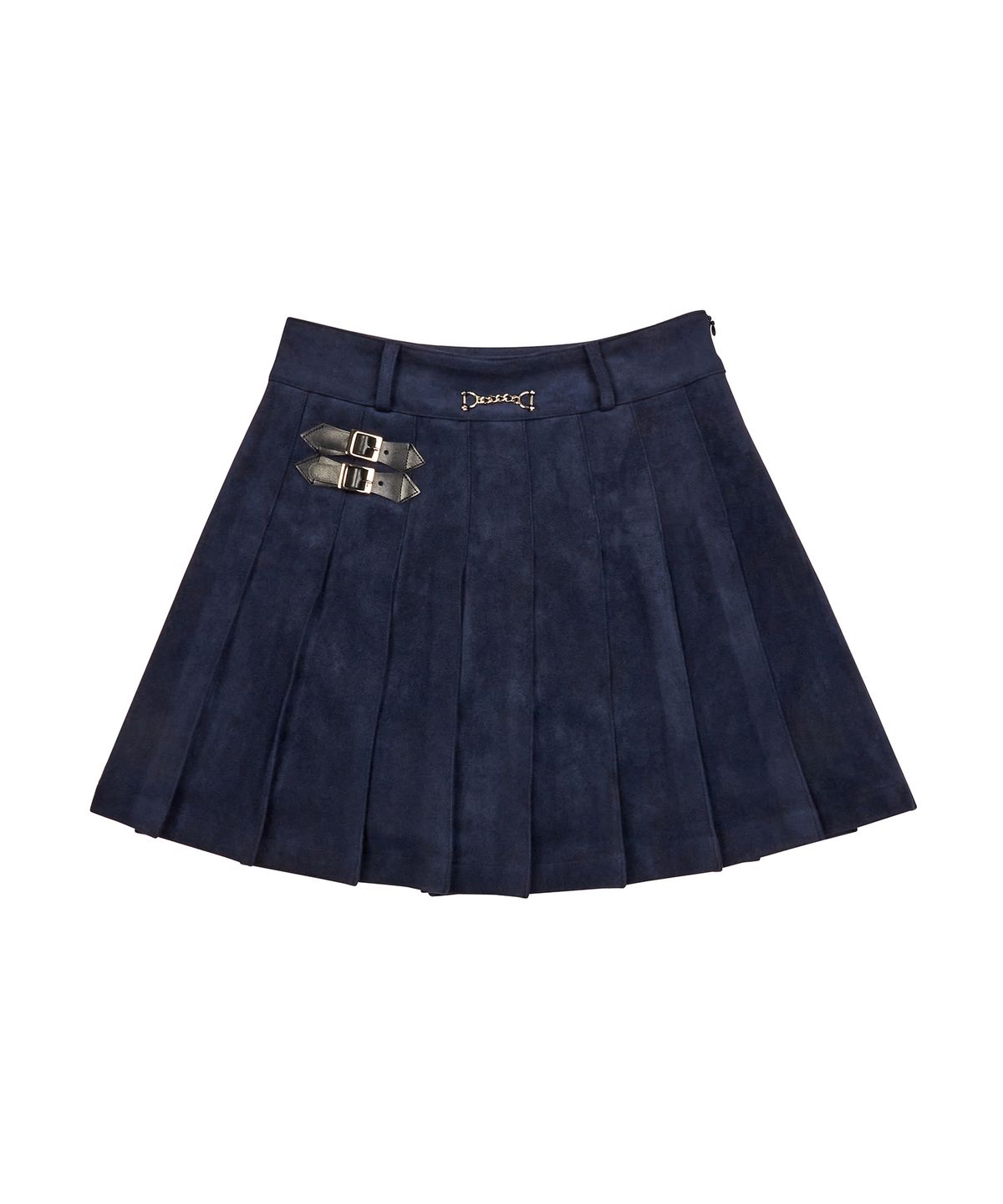 러브이즈트루(LUVISTRUE) VL SUEDE PLEATS SKIRT(NAVY)