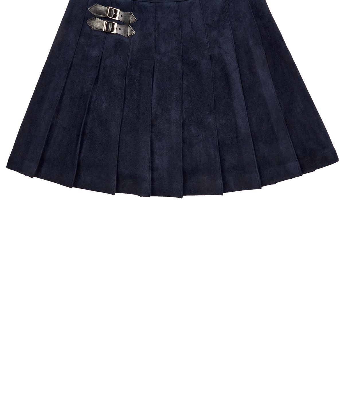 러브이즈트루(LUVISTRUE) VL SUEDE PLEATS SKIRT(NAVY)