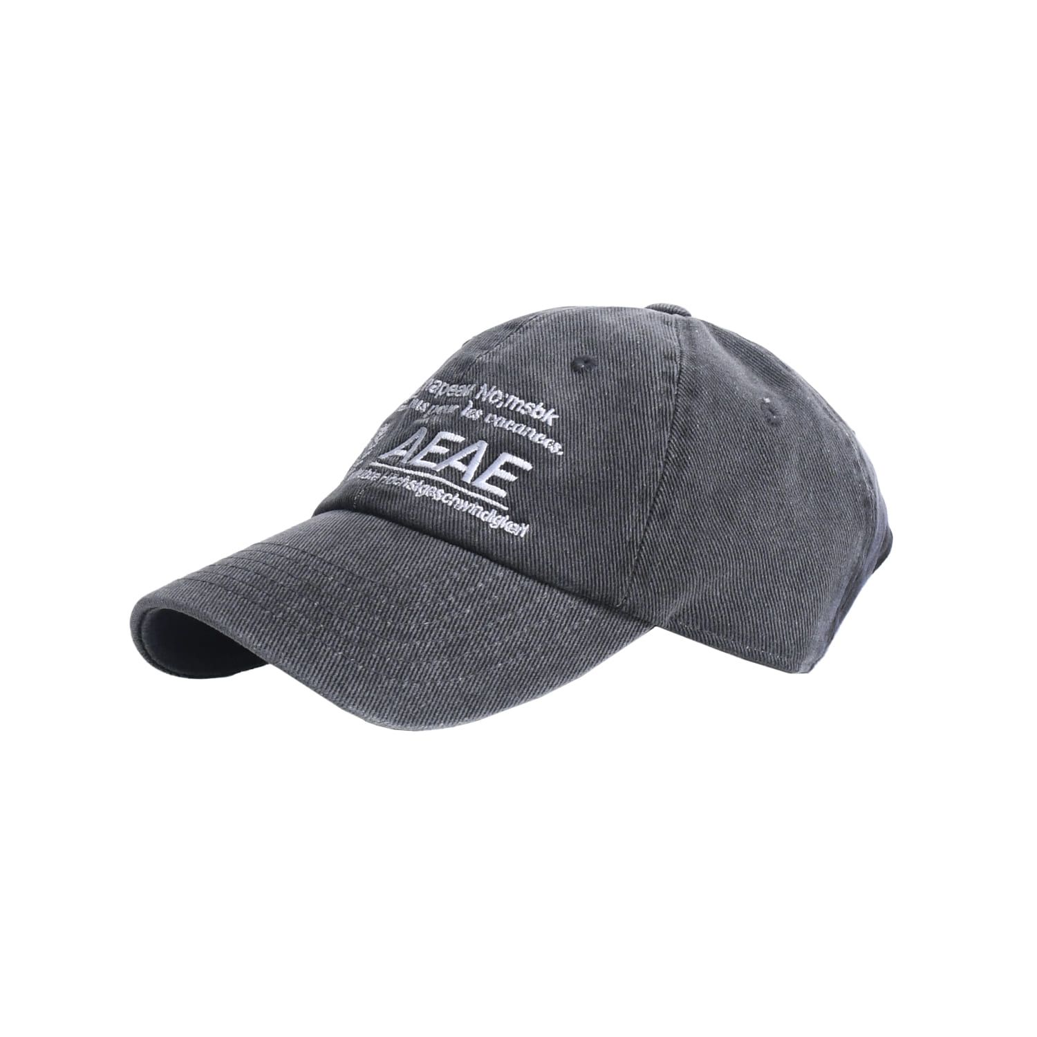 MUSINSA | AEAE NEW LOGO PIGMENT BALL CAP [BLACK]