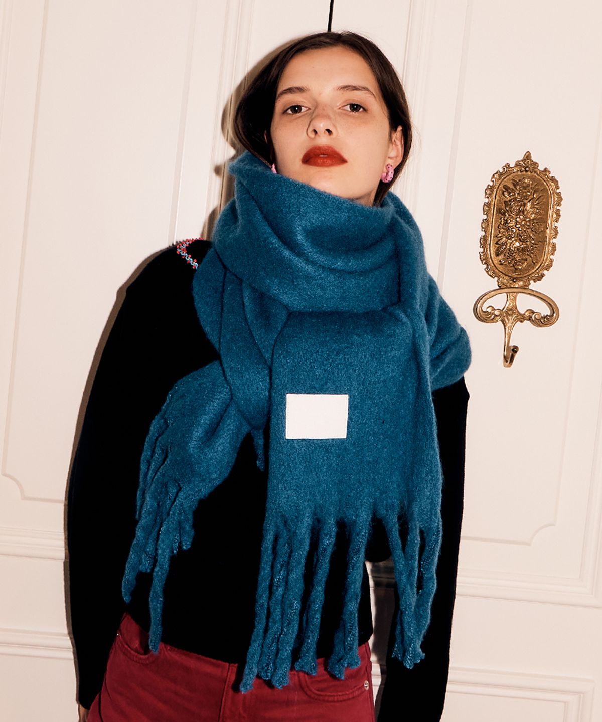 실른(SILN) Wide long muffler (BLUE GREEN)