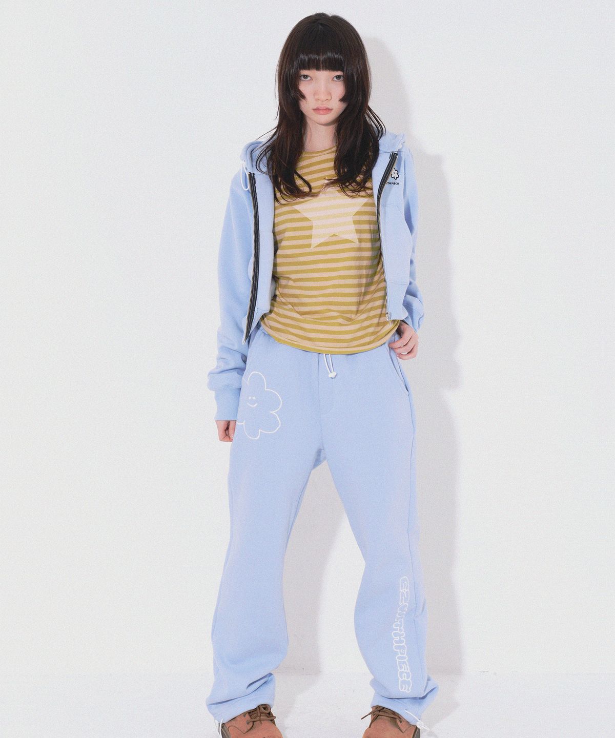 피스메이커(PIECE MAKER) DAISY ZIP HOOD PANTS SET UP  (4COLORS)