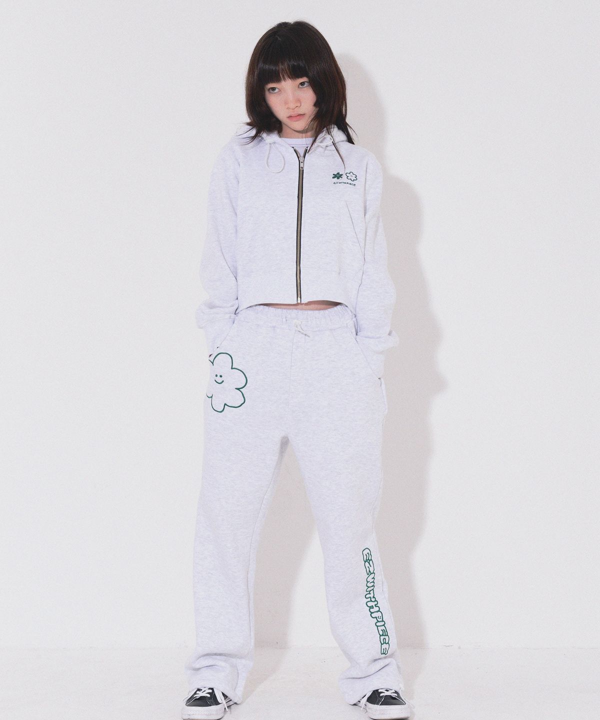 피스메이커(PIECE MAKER) DAISY ZIP HOOD PANTS SET UP  (4COLORS)