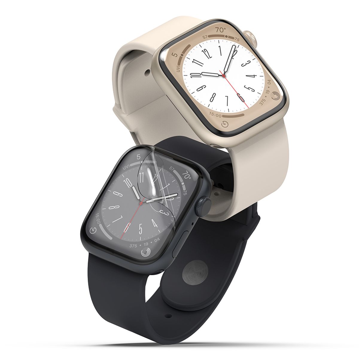 링케(RINGKE) 애플워치 9/8/7/4/5/6/SE2/SE1세대 41mm/40mm/44mm/45mm 호환 듀얼이지 액정보호필름 3매