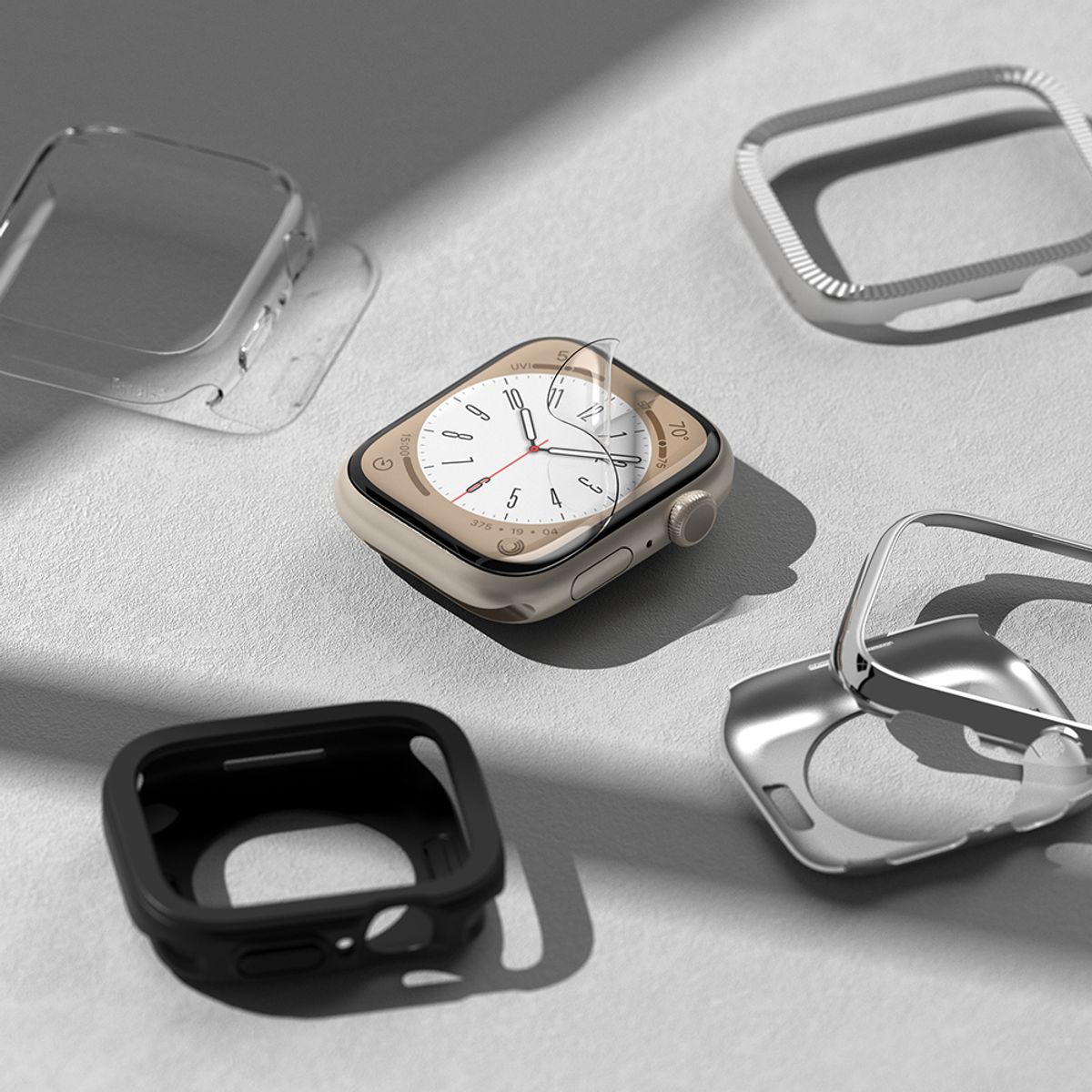 링케(RINGKE) 애플워치 9/8/7/4/5/6/SE2/SE1세대 41mm/40mm/44mm/45mm 호환 듀얼이지 액정보호필름 3매