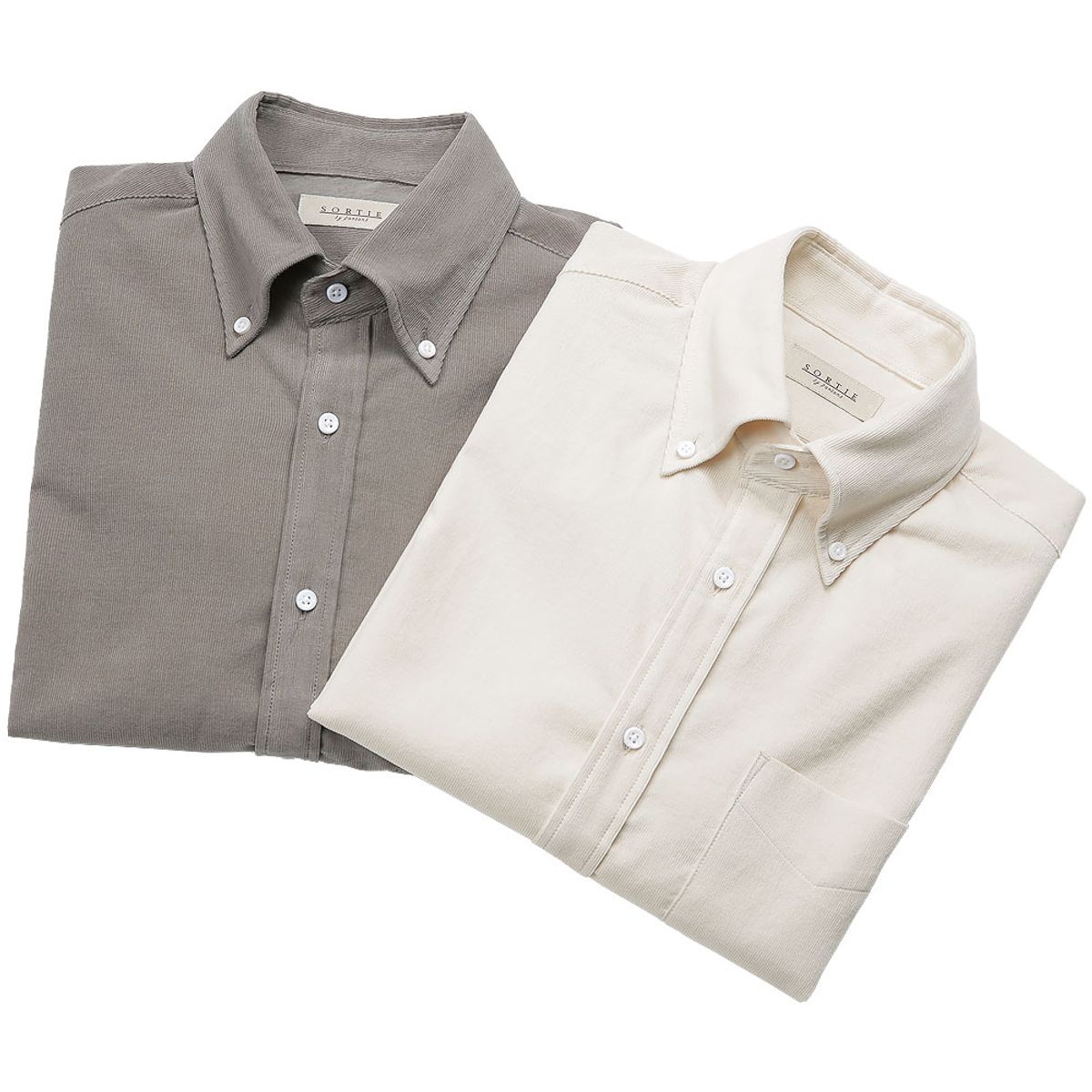 솔티(SORTIE) 047 Corduroy Button-down Shirts (Ivory)